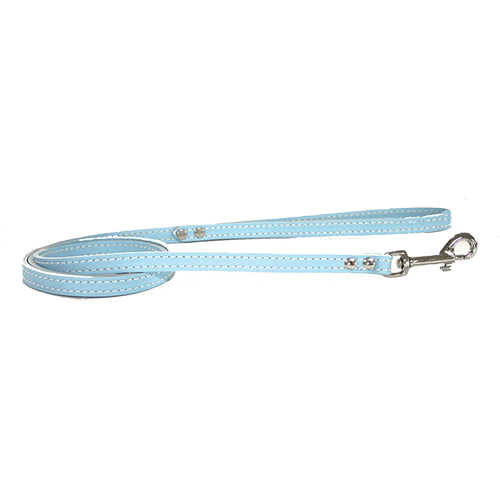 Baby Blue Leather Pet Leash