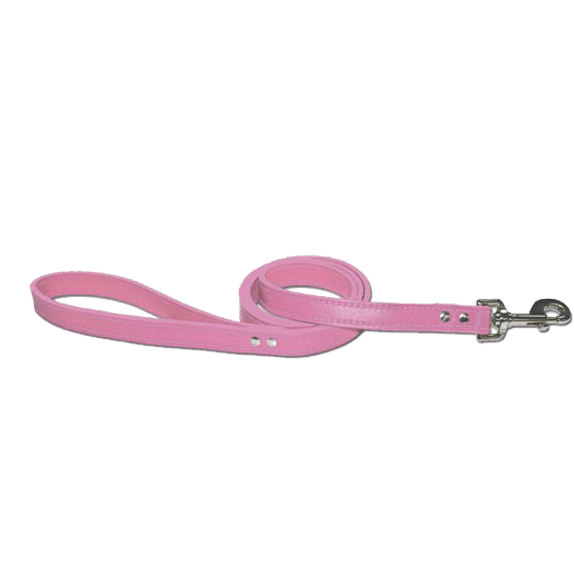 Pink Leather Dog Leash